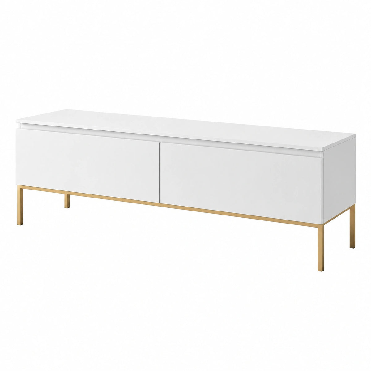 Armoire, avec portes, coloris blanc et doré, pour la chambre