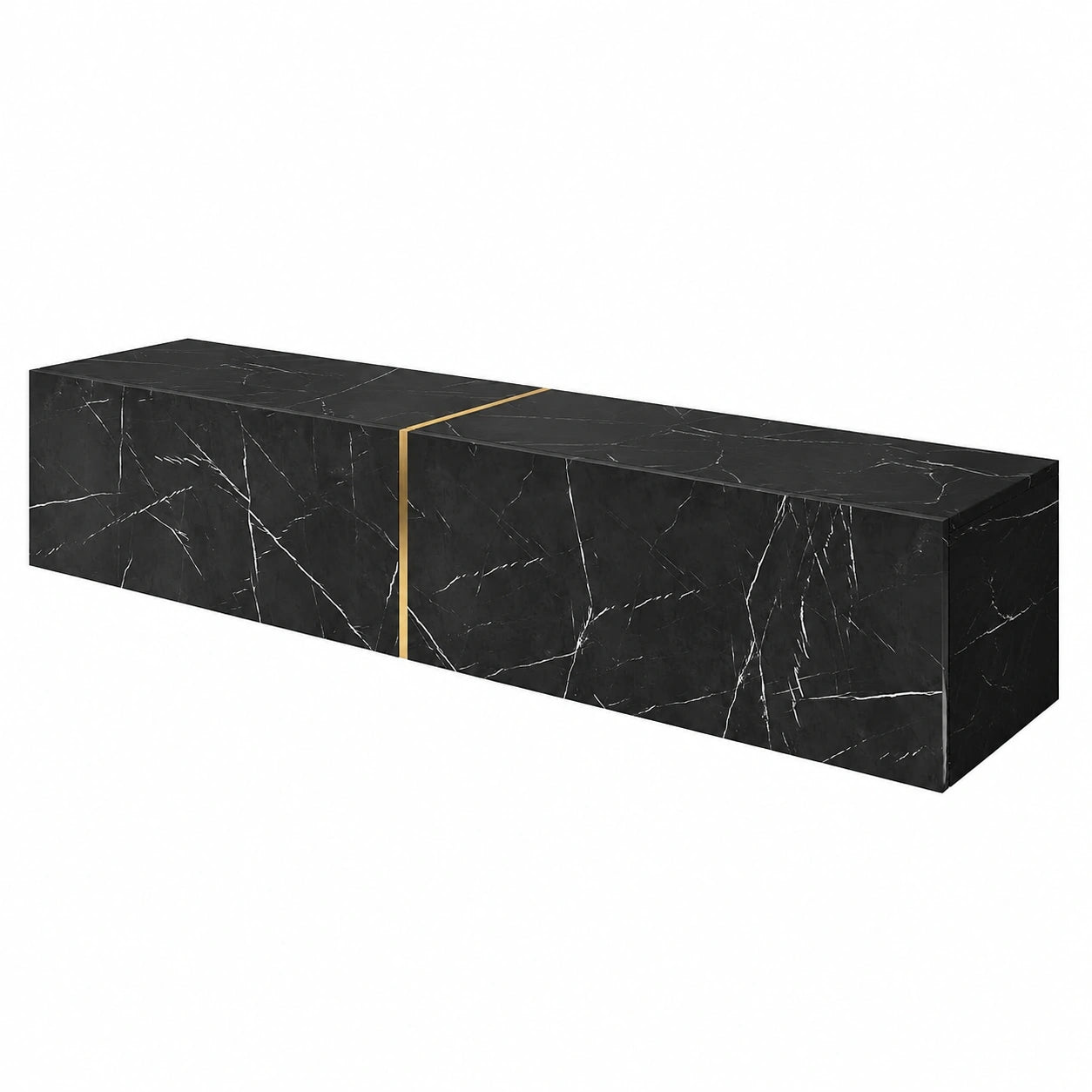 Armoire, coloris noir et doré, pour la chambre
