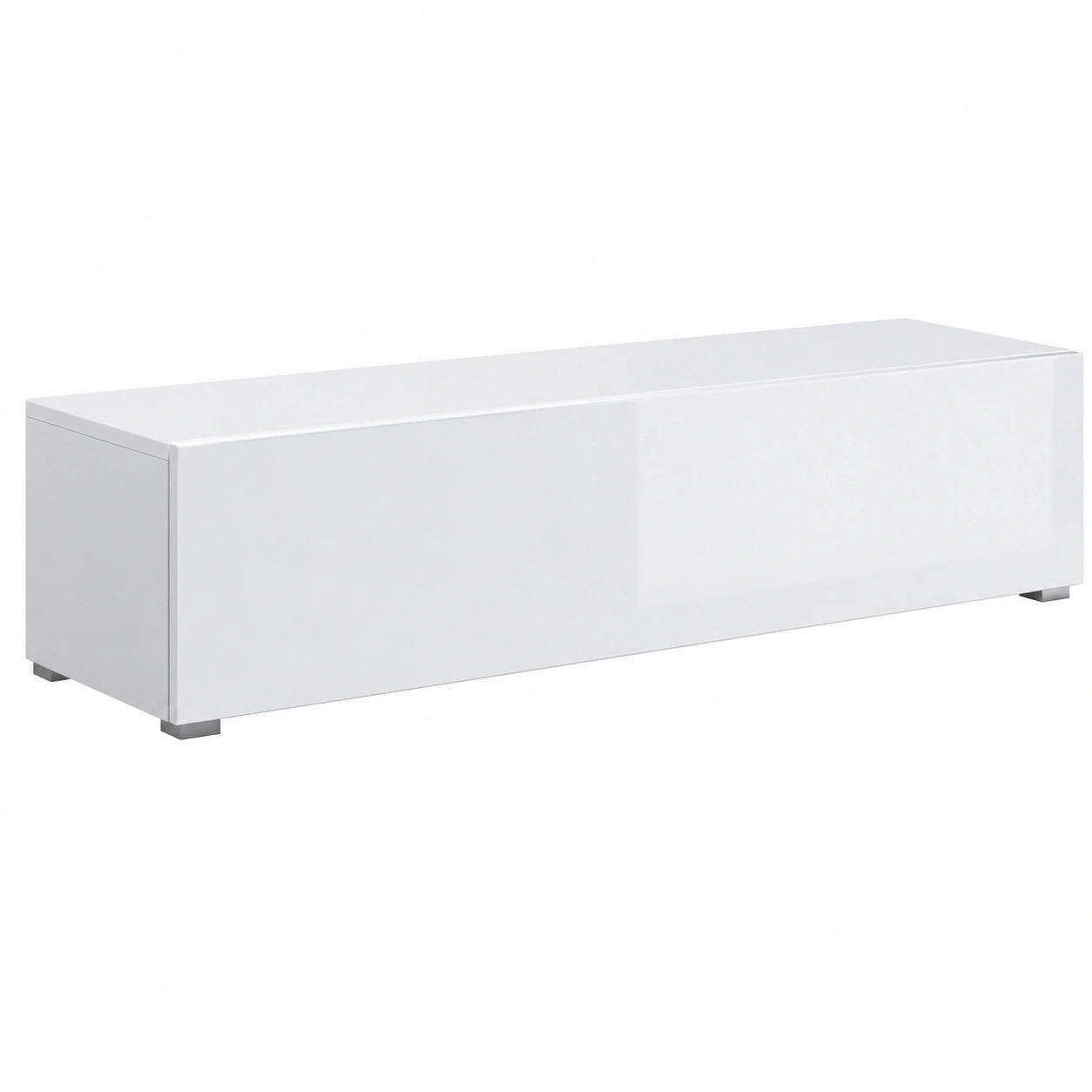 Meuble TV, modulable, pliable, avec portes, coloris blanc, 160 x 32 x 40 cm, pour le salon