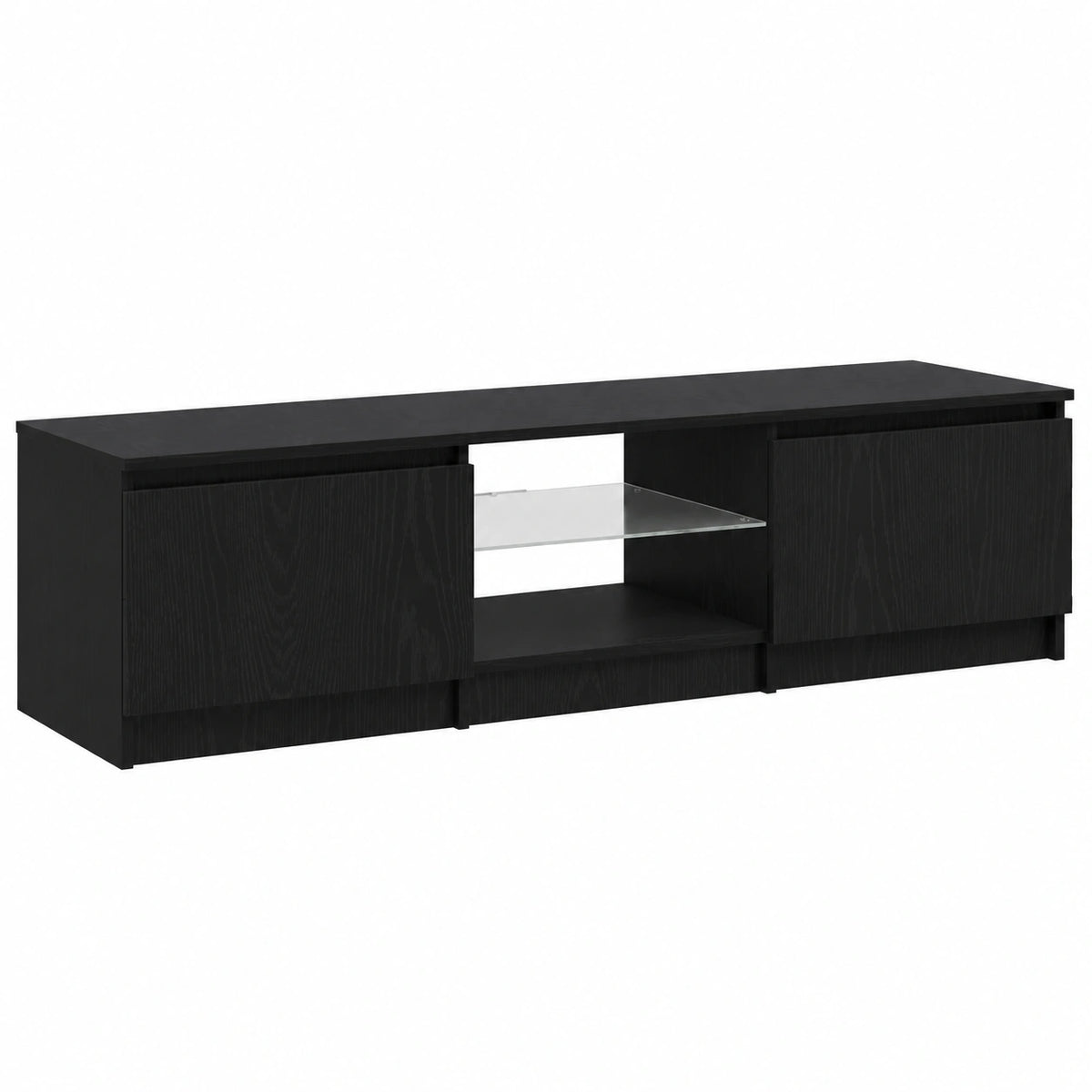 Meuble TV, 140 x 40 x 35,5 cm, coloris noir, pour le salon