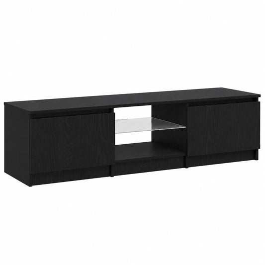 Meuble TV, 140 x 40 x 35,5 cm, coloris noir, pour le salon