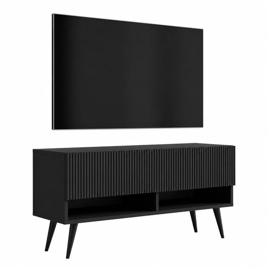 Meuble TV, 100 x 32 x 52 cm, coloris noir, pour le salon
