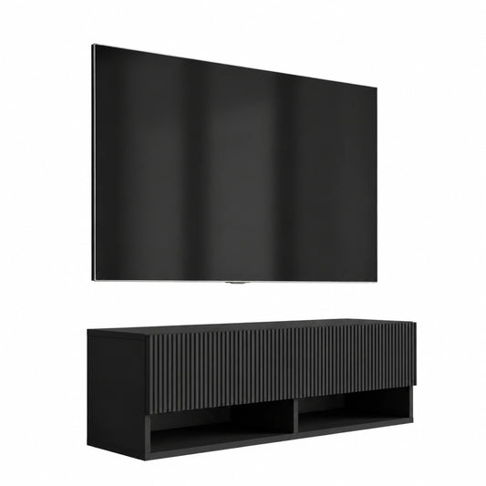 Meuble TV, 100 x 32 x 33,6 cm, coloris noir, pour le salon