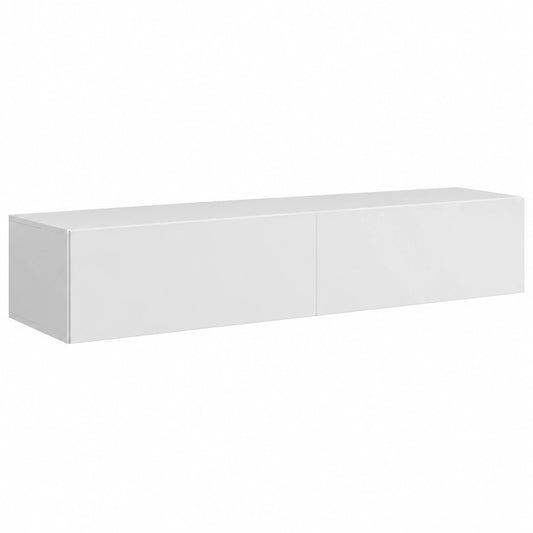 Meuble TV, 37,8 x 100 x 30 cm, coloris blanc, pour le salon